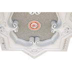 Médaillon de plafond en forme d'étoile à huit branches blanche et argentée, 61 cm (24 po)
