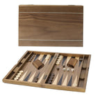 GSE 21  Premium Wooden Inlay Backgammon Board Game Set, Portable Folding Backgammon Board Game with Game Pieces - 21-Inch