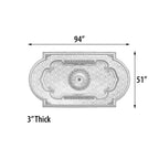 Lustre rectangulaire Blanco, médaillon de plafond 94 pouces