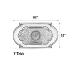 Lustre rectangulaire Blanco, médaillon de plafond 94 pouces