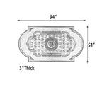 Lustre rectangulaire Blanco, médaillon de plafond 94 pouces