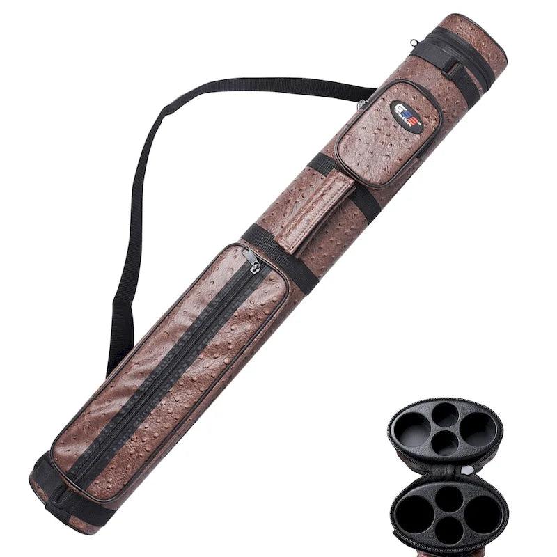 Étui de transport ovale rigide GSE 2x2 pour queues de billard, pouvant contenir 2 fûts/2 flèches (5 couleurs)