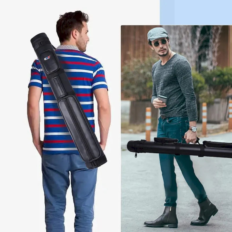 Étui de transport ovale rigide GSE 2x2 pour queues de billard, pouvant contenir 2 fûts/2 flèches (5 couleurs)