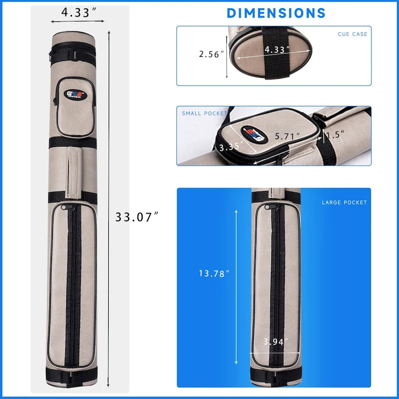 Étui de transport ovale rigide GSE 2x2 pour queues de billard, pouvant contenir 2 fûts/2 flèches (5 couleurs)