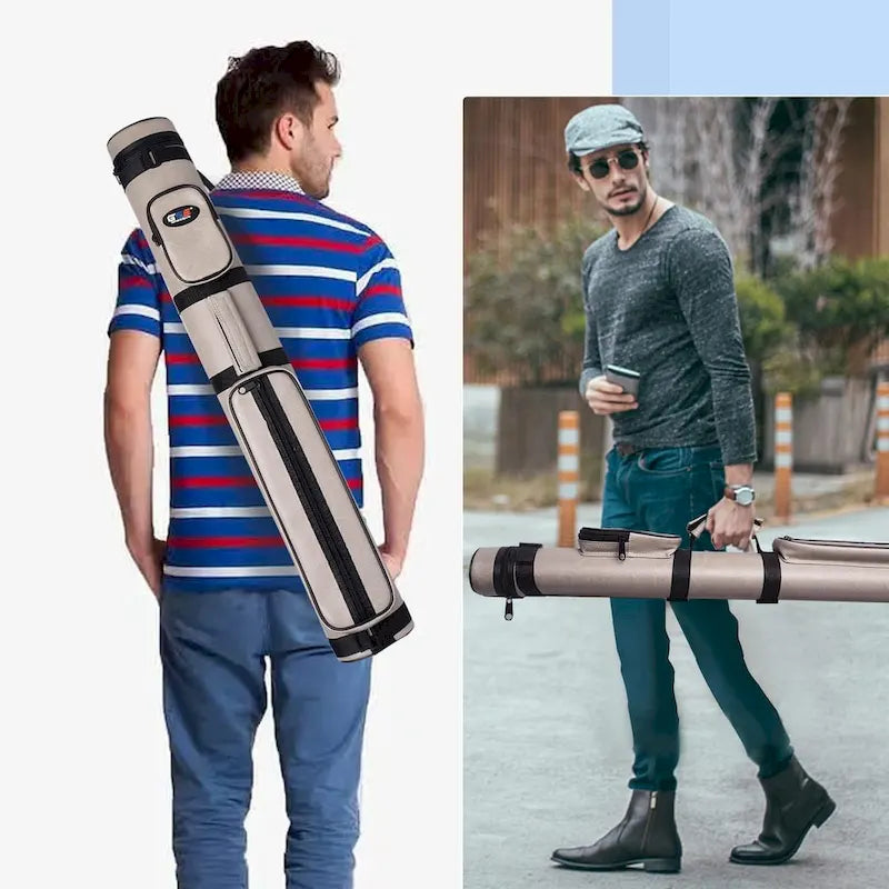Étui de transport ovale rigide GSE 2x2 pour queues de billard, pouvant contenir 2 fûts/2 flèches (5 couleurs)