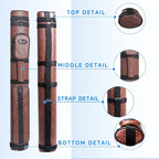 Étui de transport ovale rigide GSE 2x2 pour queues de billard, pouvant contenir 2 fûts/2 flèches (5 couleurs)