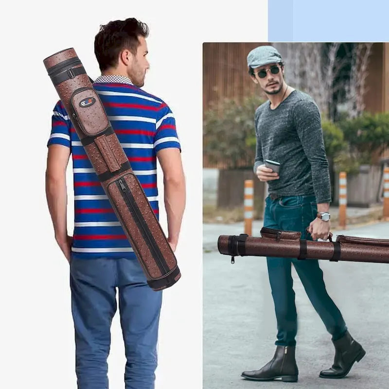 Étui de transport ovale rigide GSE 2x2 pour queues de billard, pouvant contenir 2 fûts/2 flèches (5 couleurs)
