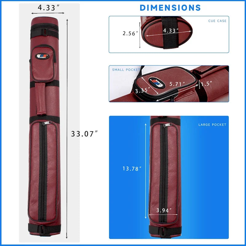 Étui de transport ovale rigide GSE 2x2 pour queues de billard, pouvant contenir 2 fûts/2 flèches (5 couleurs)