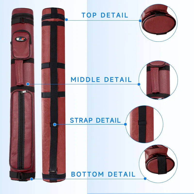 Étui de transport ovale rigide GSE 2x2 pour queues de billard, pouvant contenir 2 fûts/2 flèches (5 couleurs)