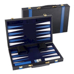 GSE 22  Premium Leather Backgammon Board Game Set, Portable Folding Backgammon Board Game with Game Pieces - Large