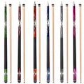 GSE Set of 6 Canadian Maple Hardwood Billiard Pool Cue Sticks. 58  2-Piece Pool Cue Set for House or Commercial Use