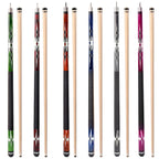 GSE Set of 6 Canadian Maple Hardwood Billiard Pool Cue Sticks. 58  2-Piece Pool Cue Set for House or Commercial Use