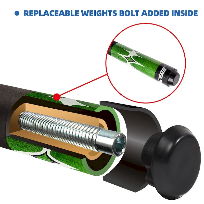 Ensemble de 6 queues de billard GSE en érable canadien. Ensemble de 2 queues de billard de 58 pouces (147 cm) pour usage domestique ou commercial.