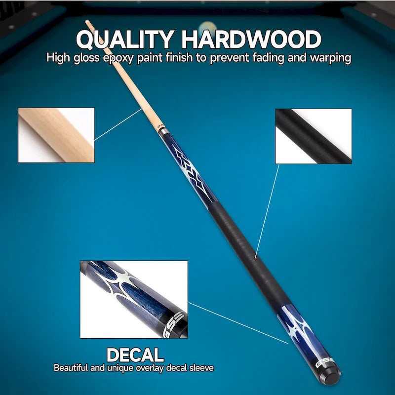 Ensemble de 6 queues de billard GSE en érable canadien. Ensemble de 2 queues de billard de 58 pouces (147 cm) pour usage domestique ou commercial.