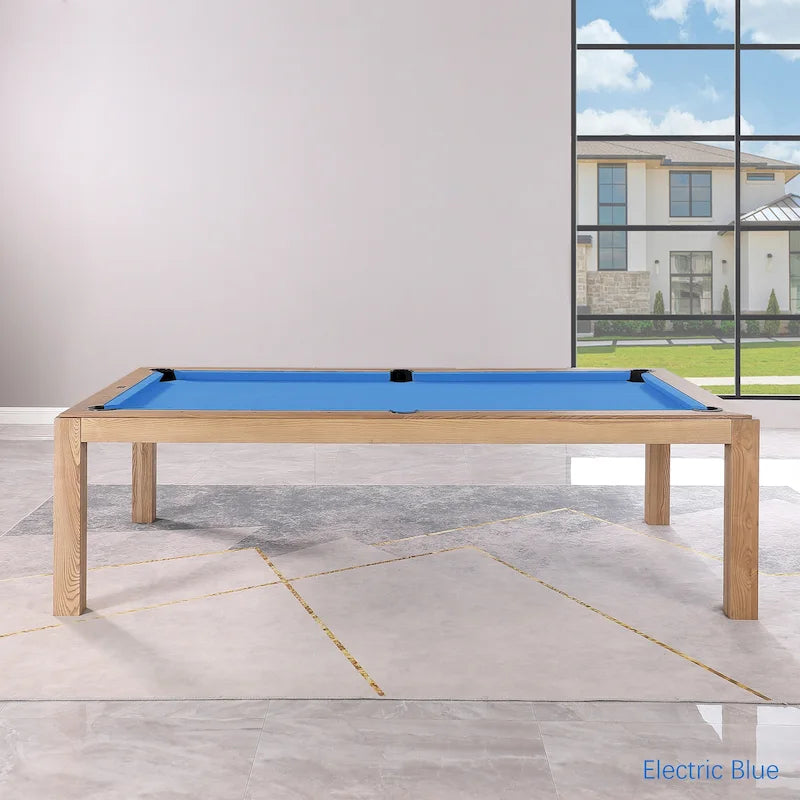 Table de billard Olivia 8 pieds en frêne vintage avec plateau de table et plateau en ardoise.