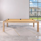 Table de billard Olivia 8 pieds en frêne vintage avec plateau de table et plateau en ardoise.