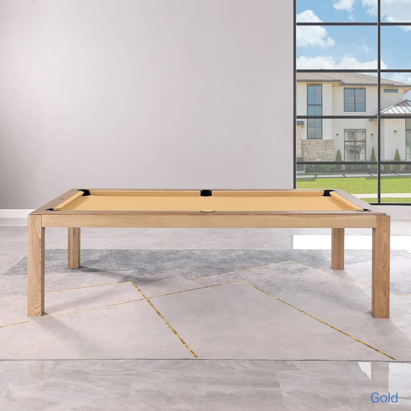 Table de billard Olivia 8 pieds en frêne vintage avec plateau de table et plateau en ardoise.