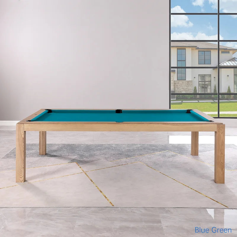 Table de billard Olivia 8 pieds en frêne vintage avec plateau de table et plateau en ardoise.