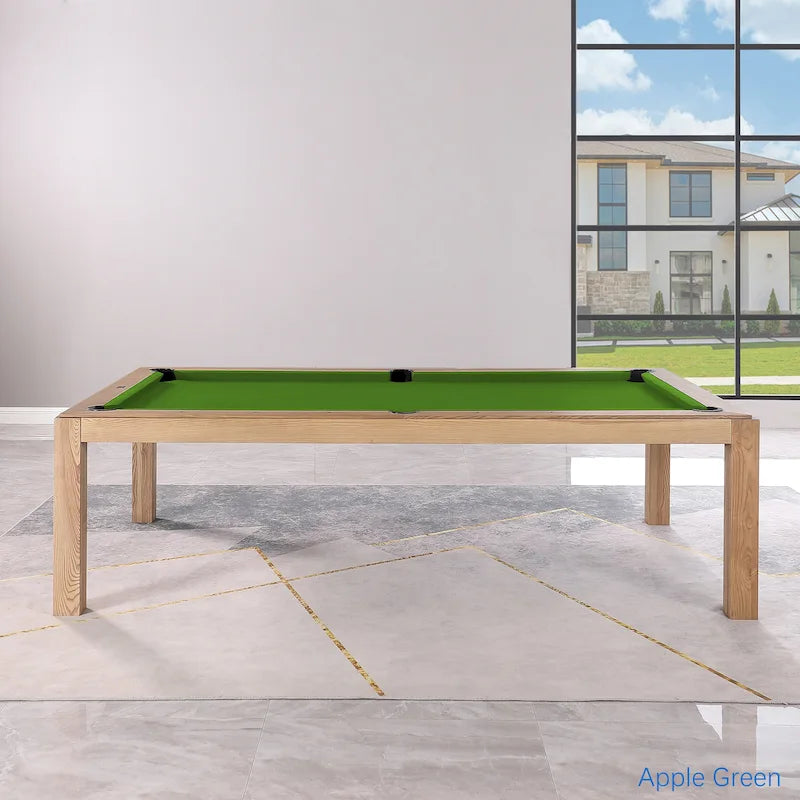 Table de billard Olivia 8 pieds en frêne vintage avec plateau de table et plateau en ardoise.