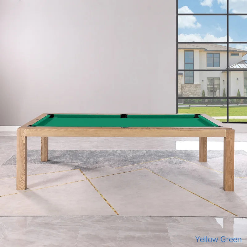 Table de billard Olivia 8 pieds en frêne vintage avec plateau de table et plateau en ardoise.