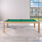 Table de billard Olivia 8 pieds en frêne vintage avec plateau de table et plateau en ardoise.