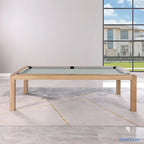 Table de billard Olivia 8 pieds en frêne vintage avec plateau de table et plateau en ardoise.