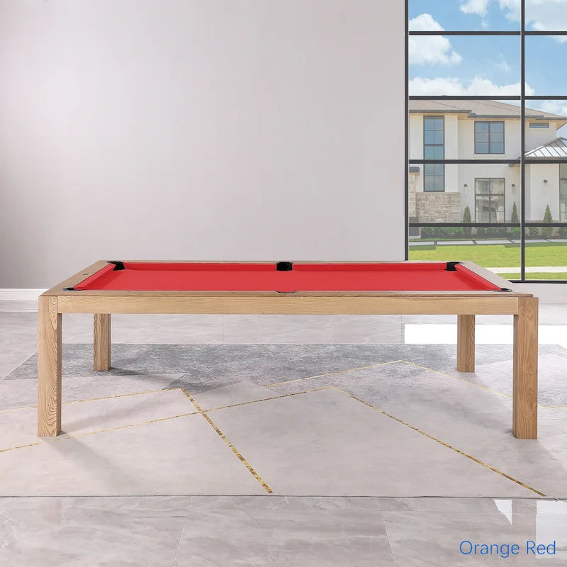 Table de billard Olivia 8 pieds en frêne vintage avec plateau de table et plateau en ardoise.