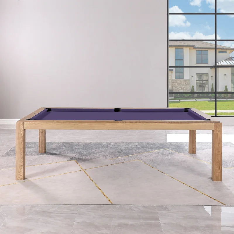 Table de billard Olivia 8 pieds en frêne vintage avec plateau de table et plateau en ardoise.