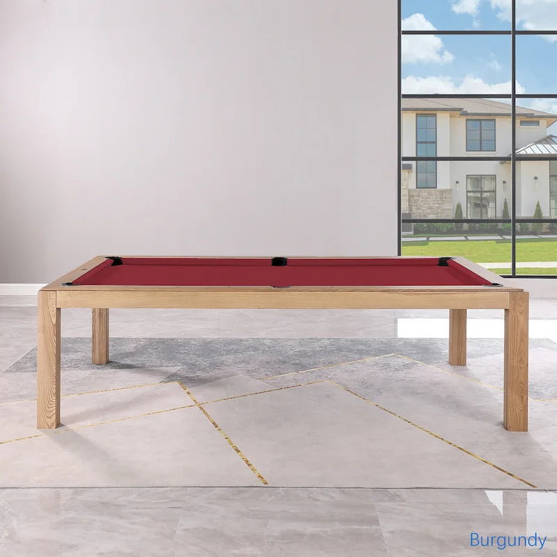 Table de billard Olivia 8 pieds en frêne vintage avec plateau de table et plateau en ardoise.