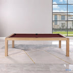 Table de billard Olivia 8 pieds en frêne vintage avec plateau de table et plateau en ardoise.