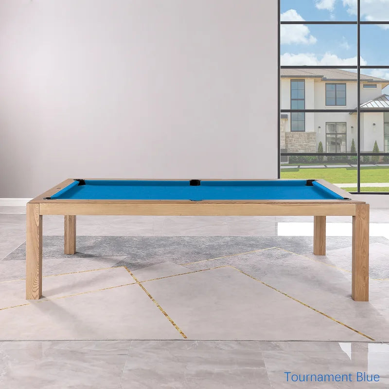 Table de billard Olivia 8 pieds en frêne vintage avec plateau de table et plateau en ardoise.