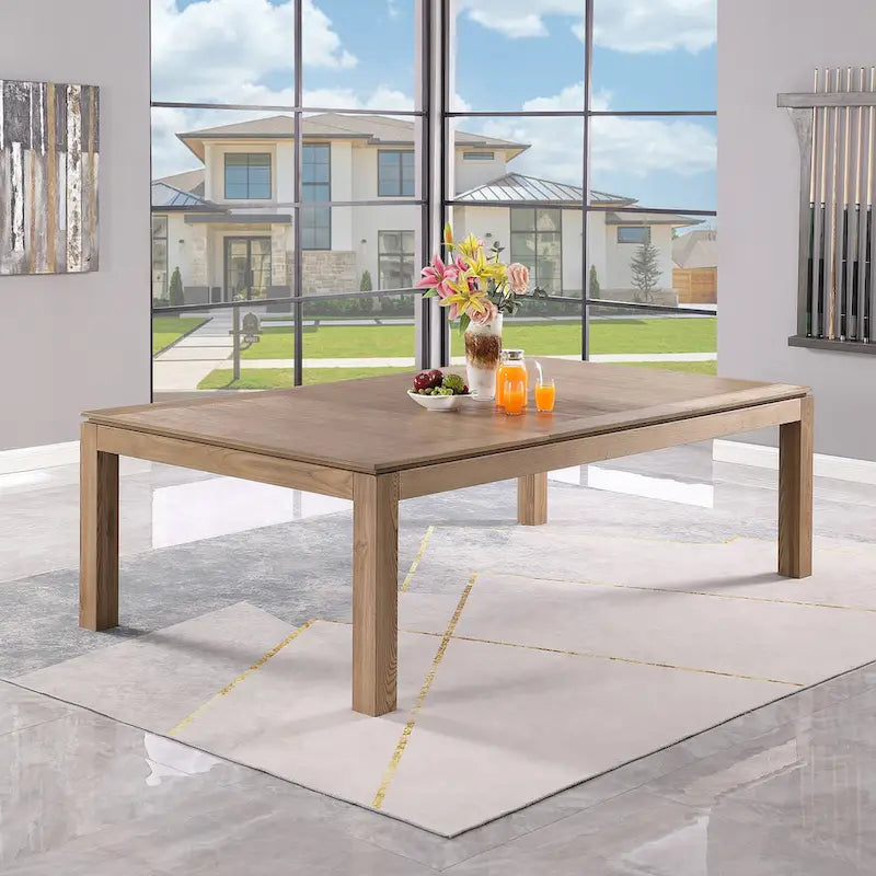 Table de billard Olivia 8 pieds en frêne vintage avec plateau de table et plateau en ardoise.