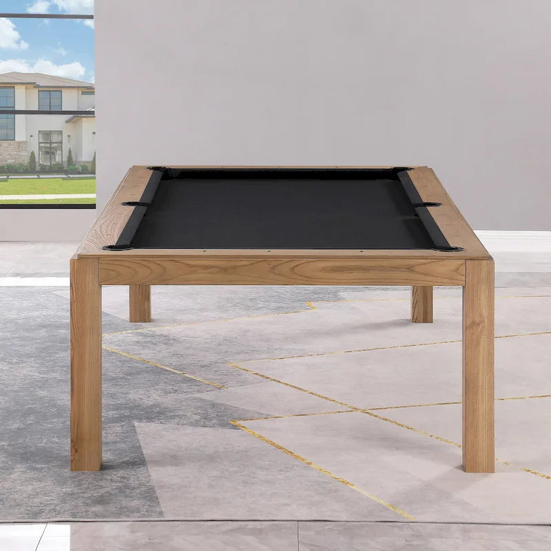 Table de billard Olivia 8 pieds en frêne vintage avec plateau de table et plateau en ardoise.