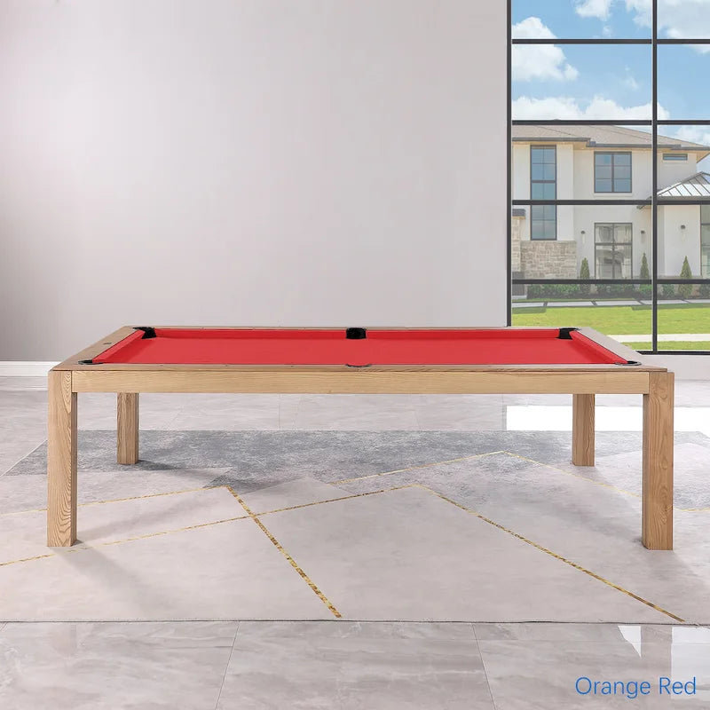 Table de billard Olivia 8 pieds en frêne vintage avec plateau de table et plateau en ardoise.
