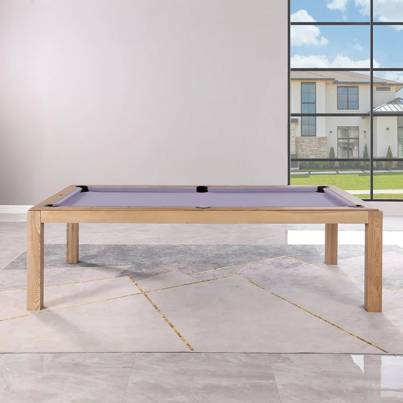 Table de billard Olivia 8 pieds en frêne vintage avec plateau de table et plateau en ardoise.