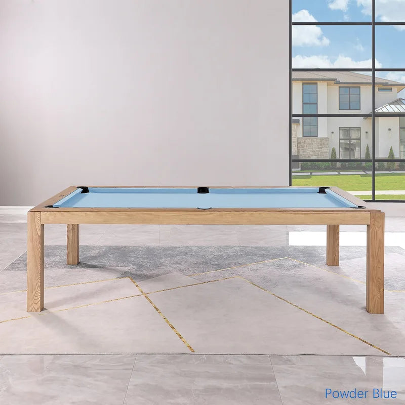 Table de billard Olivia 8 pieds en frêne vintage avec plateau de table et plateau en ardoise.