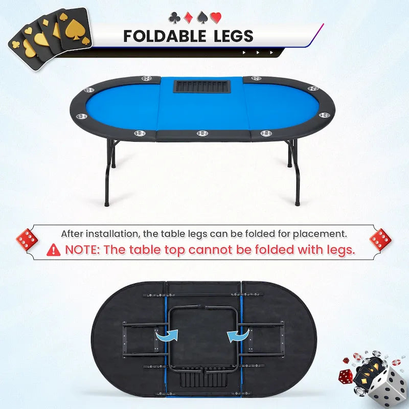 Jeu de poker à 9 joueurs avec AVAWING - Table de poker de casino et loisirs