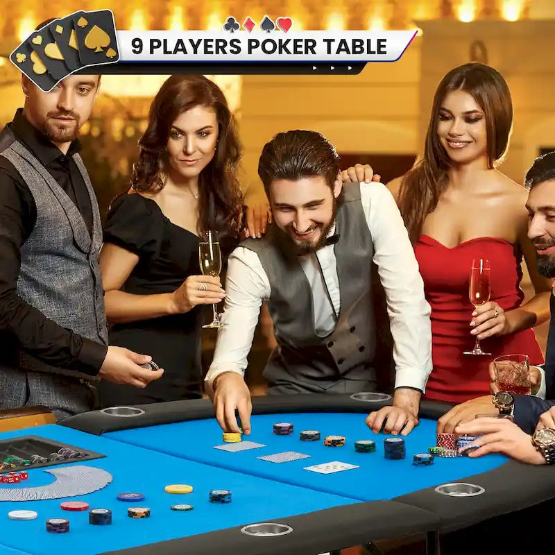 Jeu de poker à 9 joueurs avec AVAWING - Table de poker de casino et loisirs