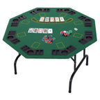 Soozier 48  8 Person Octagonal Foldable Poker Table with Cup Holders