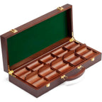 Coffret de luxe en bois pour jetons de poker de casino GSE (500 pièces) avec 5 plateaux à jetons en bois
