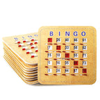 Cartes de bingo GSE à obturateur avec curseur de réinitialisation rapide. Cartes de bingo réutilisables à réinitialisation par glissement du bout des doigts.