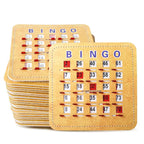 Cartes de bingo GSE à obturateur avec curseur de réinitialisation rapide. Cartes de bingo réutilisables à réinitialisation par glissement du bout des doigts.