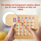 Cartes de bingo GSE à obturateur avec curseur de réinitialisation rapide. Cartes de bingo réutilisables à réinitialisation par glissement du bout des doigts.