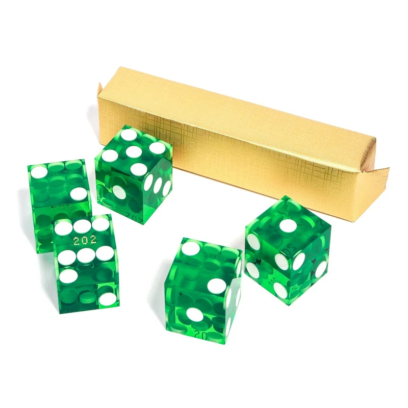 Ensemble de 5 dés de casino GSE AAA Grade 19 mm avec numéros de série correspondants pour jeux de rôle, empilage de dés et Yahtzee.