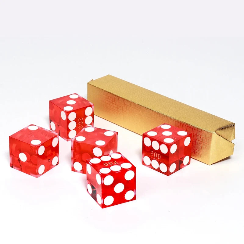 GSE AAA Grade 19mm Casino Craps Dice Set of 5 with Matching Serialized Numbers for RPG, Dice Stacking, Yahtzee Dice Games
