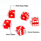 Ensemble de 5 dés de casino GSE AAA Grade 19 mm avec numéros de série correspondants pour jeux de rôle, empilage de dés et Yahtzee.