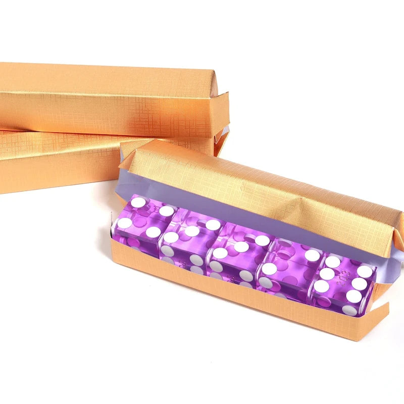 Ensemble de 5 dés de casino GSE AAA Grade 19 mm avec numéros de série correspondants pour jeux de rôle, empilage de dés et Yahtzee.