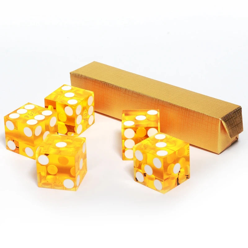 Ensemble de 5 dés de casino GSE AAA Grade 19 mm avec numéros de série correspondants pour jeux de rôle, empilage de dés et Yahtzee.