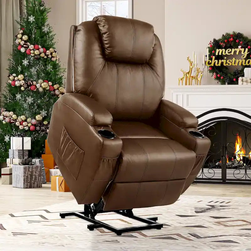 Fauteuil de salon inclinable massant Moasis PU, fauteuil releveur électrique