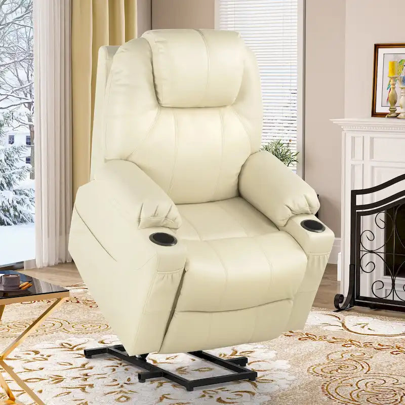 Fauteuil de salon inclinable massant Moasis PU, fauteuil releveur électrique
